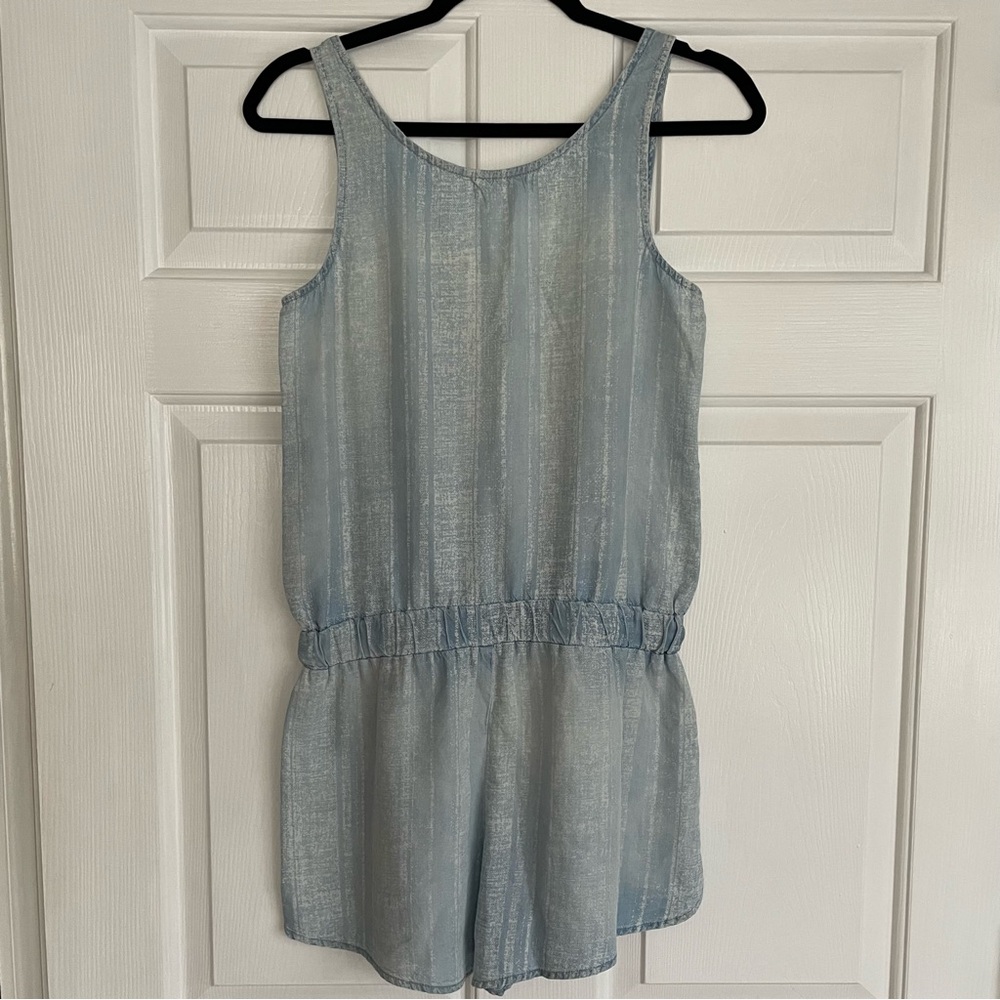 Bella Dahl Sleeveless Romper Blue and White - Picture 2 of 8